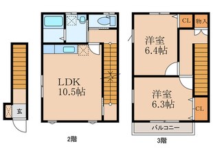 企救丘メゾネットの物件間取画像